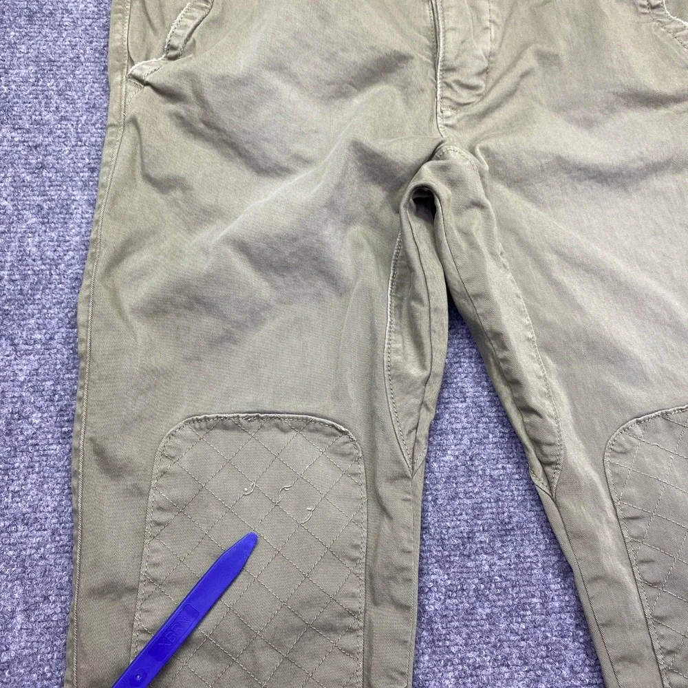 Abercrombie & Fitch Mens 33 Jogger Pants Olive Green Quilted Knee Patch Grunge